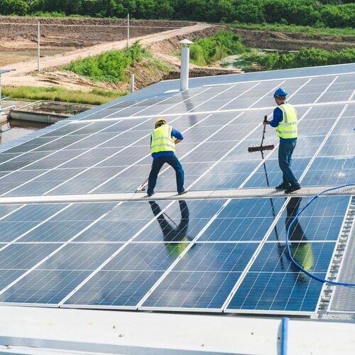 solar installation on the roof
