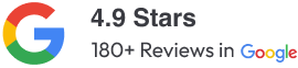 4.9 stars, 180+ reviews in Google