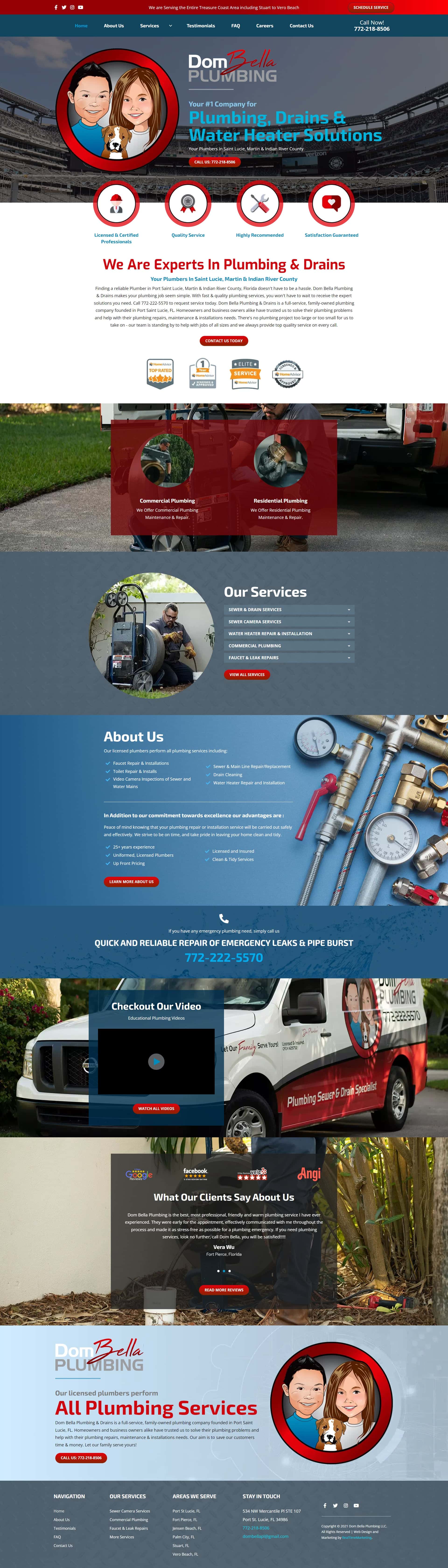 Dom Bella Plumbing Web Page Design