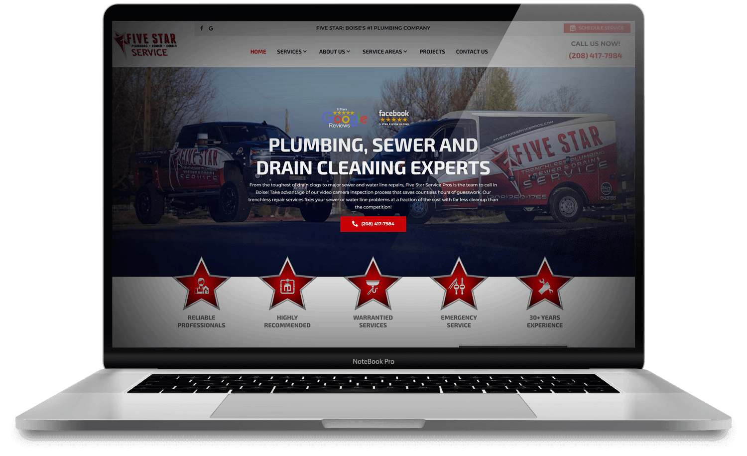 Five Star Plumbing Website Design