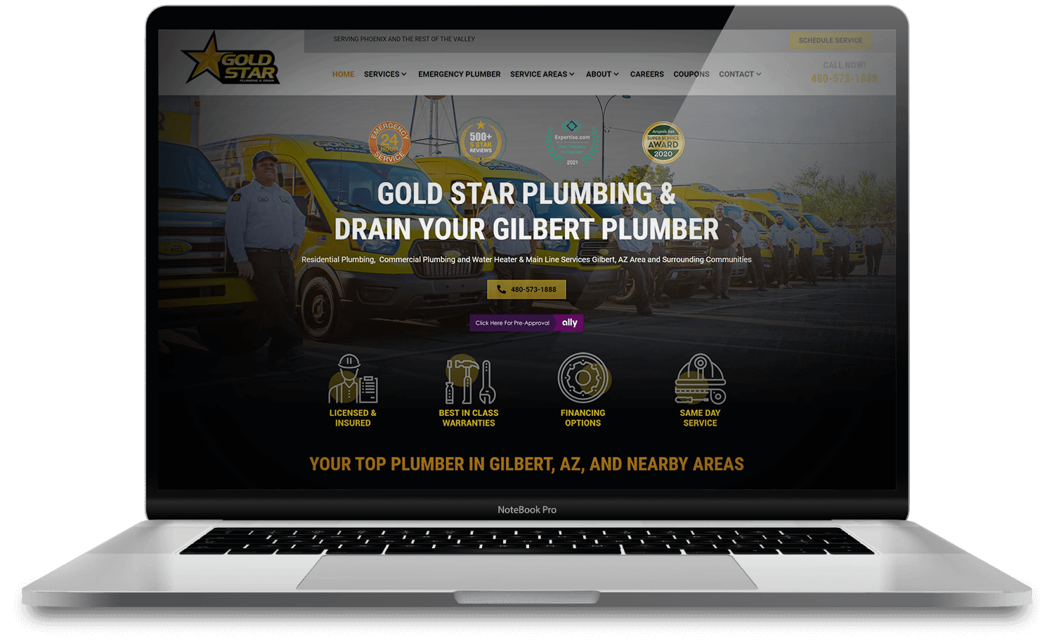 Gold Star Plumbing & Drain Website Design