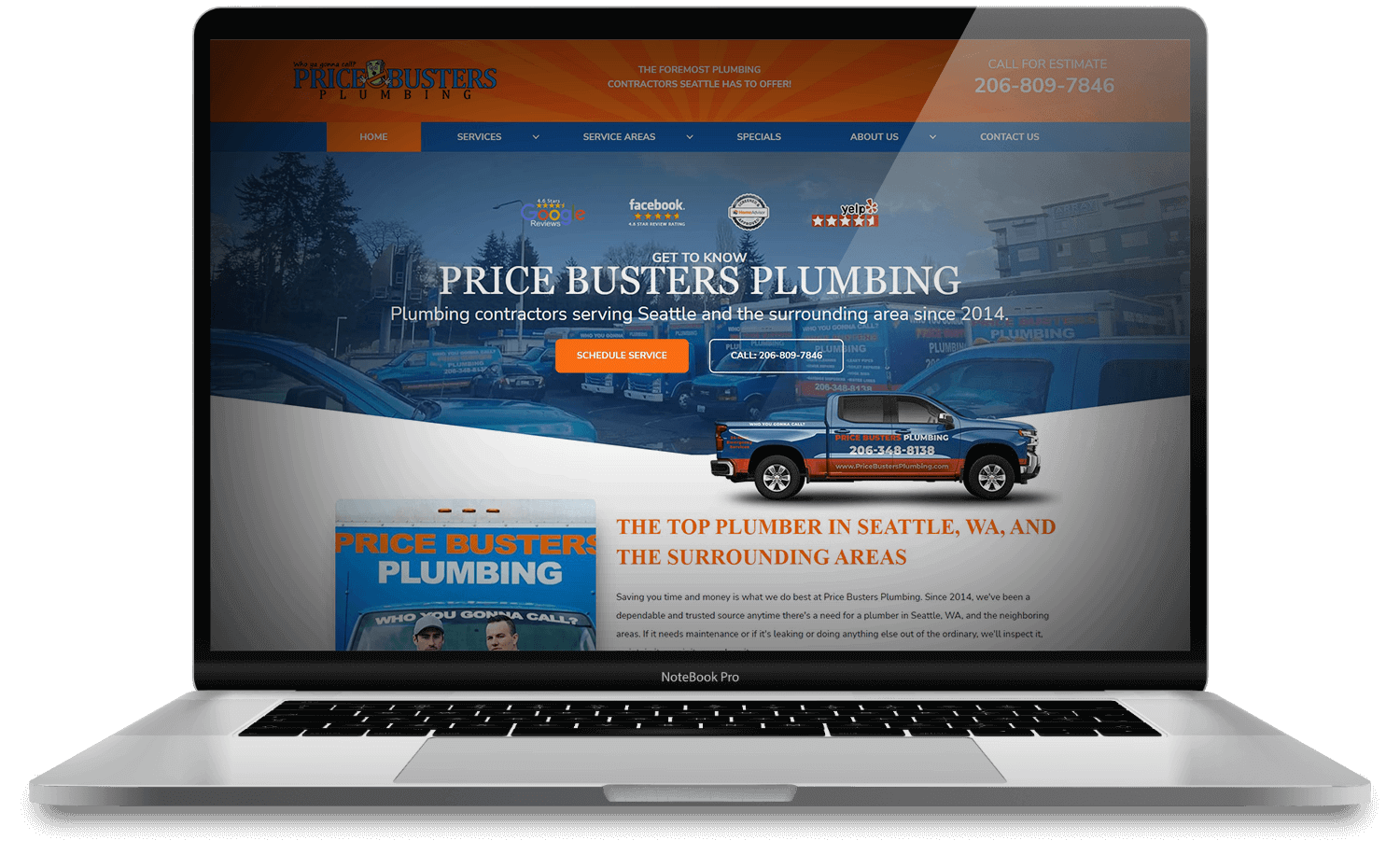 Price Busters Plumbing Website Design