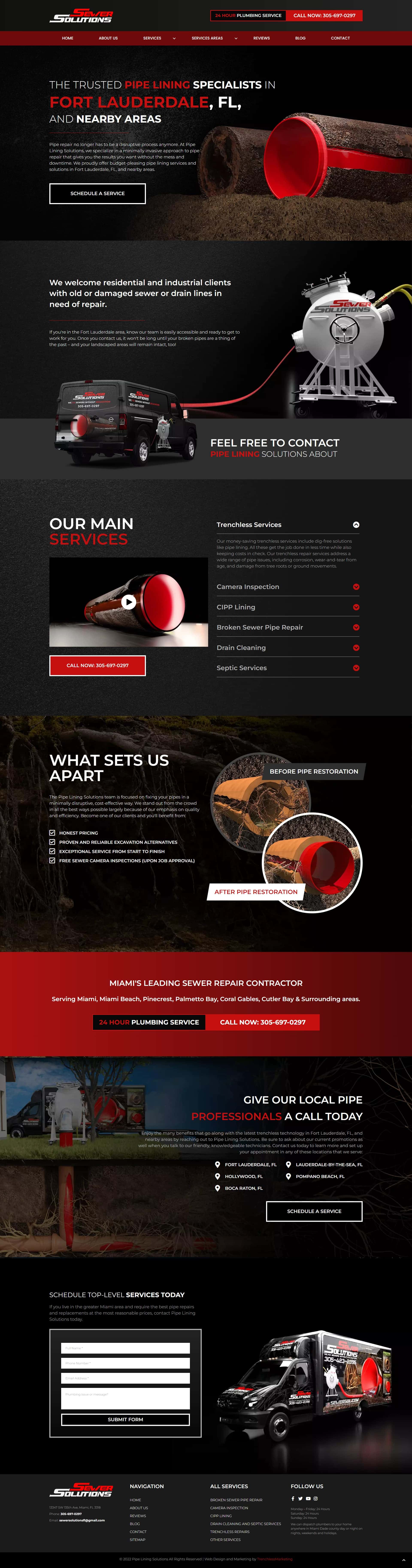 Sewer Solutions Web Page Design