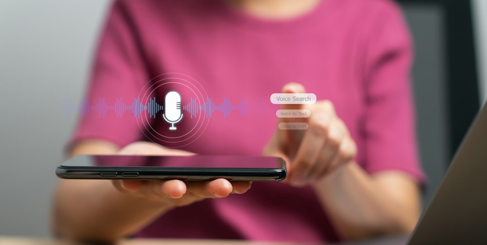 voice search prompt on a mobile device