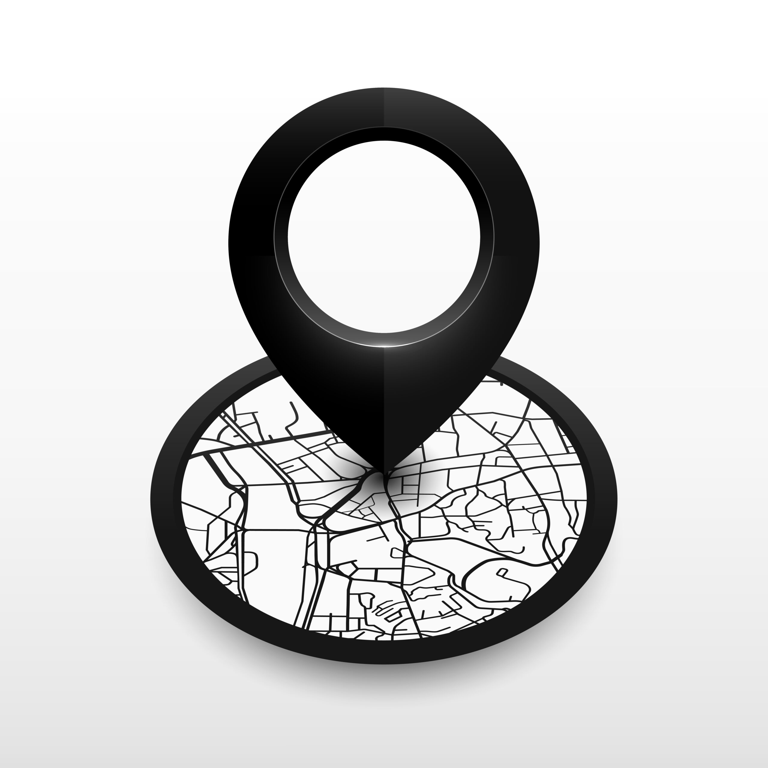 map interface with pinned radius targeting zones