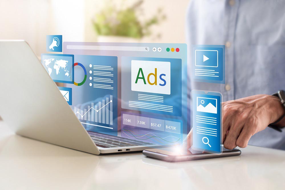 man working on paid ads