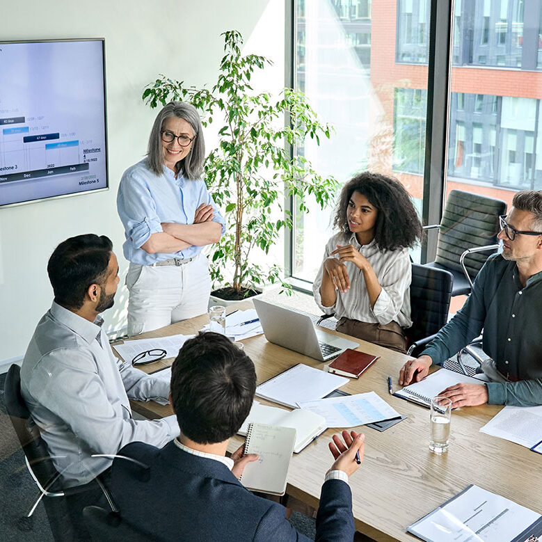 conference meeting discussing business plan